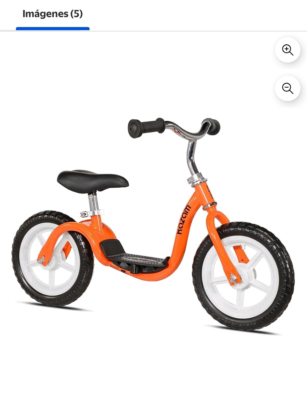 Orange Kids Balance Bike with Adjustable Black Seat by